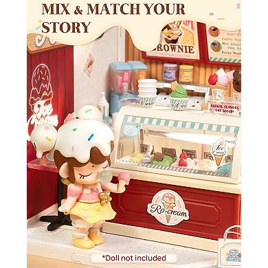 Rolife Super Creator Series, DIY Mini Ice Cream Store Dollhouse House Kit