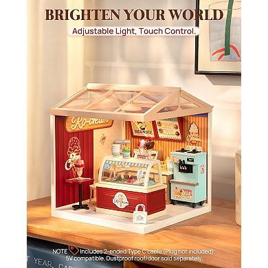 Rolife Super Creator Series, DIY Mini Ice Cream Store Dollhouse House Kit