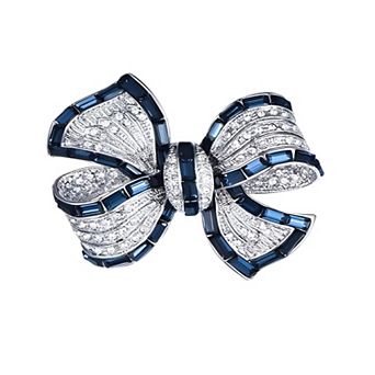 Rhinestone Bow Brooch Pin