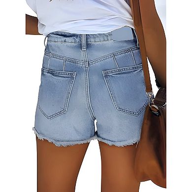Women’s Ripped Denim Shorts