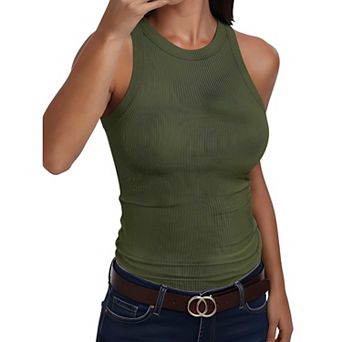 Stretch Ribbed Sleeveless Top