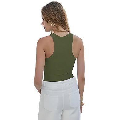 Stretch Ribbed Sleeveless Top
