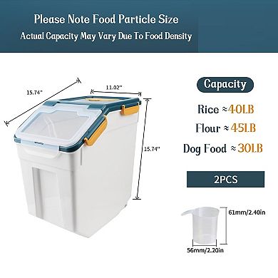 2PCS 50LB Airtight Storage Bins