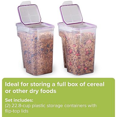 2PK Airtight Cereal Dispenser 22.8 Cup