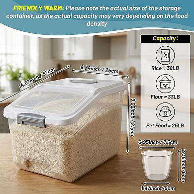 4PK 30LB Airtight Rice Containers