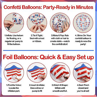 Patriotic Confetti Balloon Set 12inch
