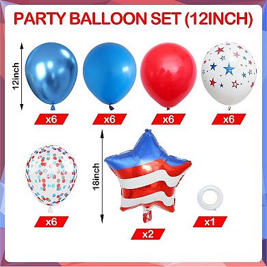 Patriotic Confetti Balloon Set 12inch