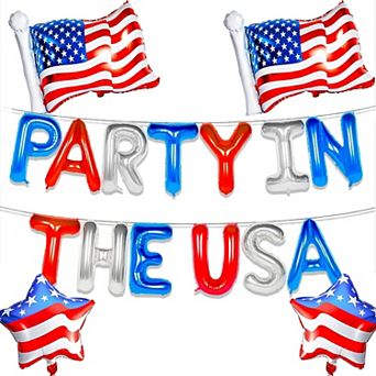 Patriotic Balloon & Banner Decor Set