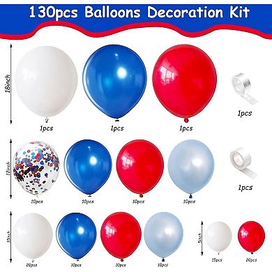 130PCS Patriotic Balloon Garland Kit