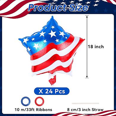24PCS Patriotic Star Balloon Set