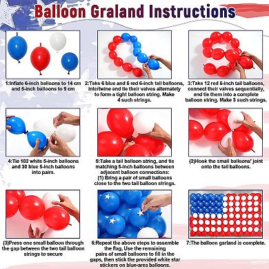 Patriotic Red White Blue Balloon Kit