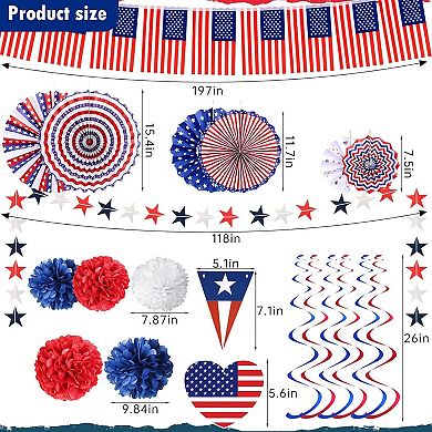 34PCS Patriotic Party Decor Set