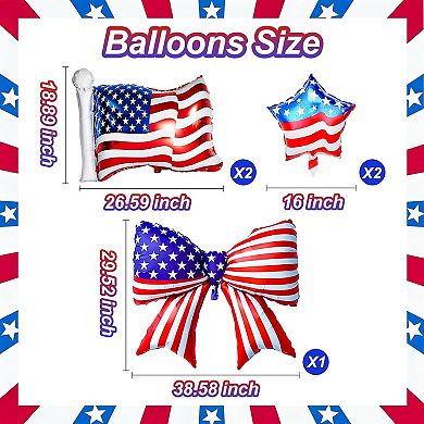 5PCS Patriotic USA Flag Balloon Set