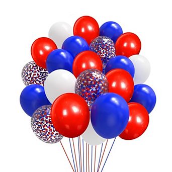 65 pc Red White Blue Party Balloons