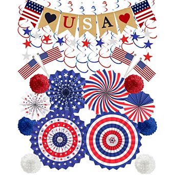 30 pc Patriotic USA Party Decor Set