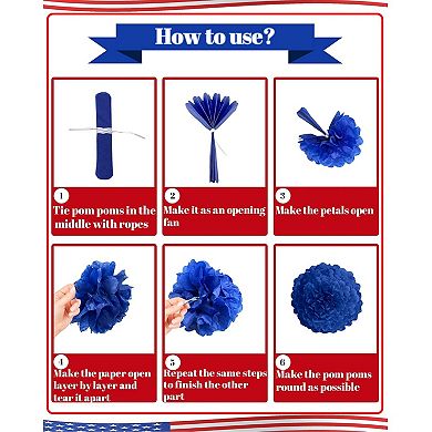 30PCS Patriotic USA Party Decor Set