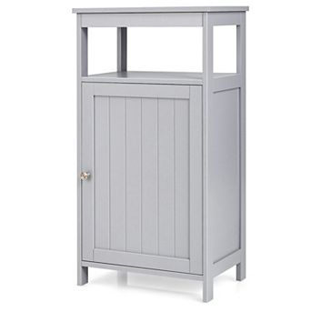 Costway Bathroom Wooden Floor Cabinet Multifunction Storage Rack Organizer Stand