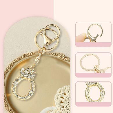 1 Pc Diamond Crown Keychain with English Letters