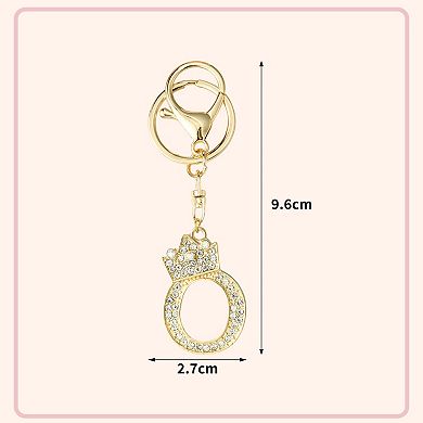 1 Pc Diamond Crown Keychain with English Letters