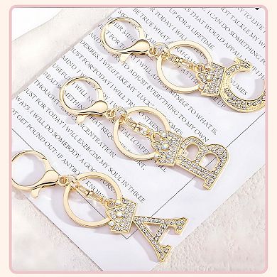 1 Pc Diamond Crown Keychain with English Letters
