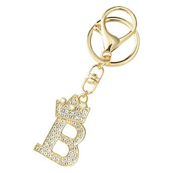 1 pc Diamond Crown Keychain with English Letters