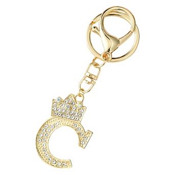 1 pc Diamond Crown Keychain with English Letters