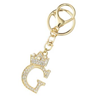 1 pc Diamond Crown Keychain with English Letters