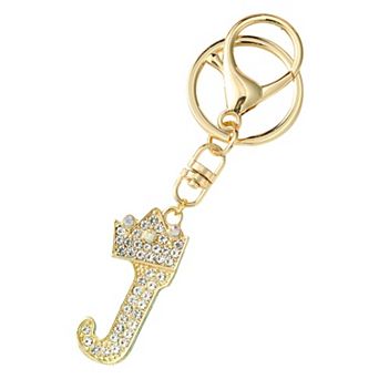 1 pc Diamond Crown Keychain with English Letters