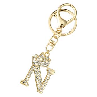 1 pc Diamond Crown Keychain with English Letters