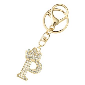 1 pc Diamond Crown Keychain with English Letters