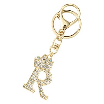 1 pc Diamond Crown Keychain with English Letters