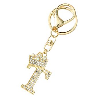 1 pc Diamond Crown Keychain with English Letters