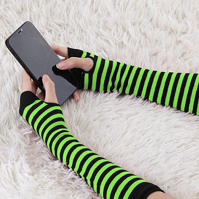 Women's Fingerless Gloves Printed Elbow Length Knitted Arm Warmers