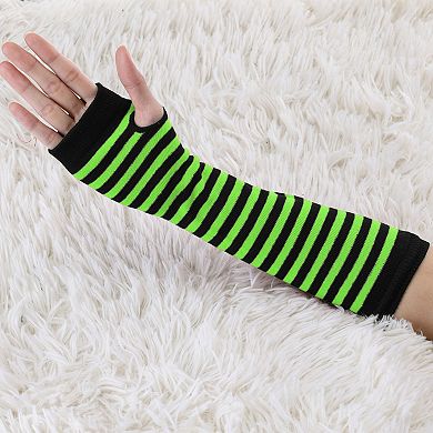 Women's Fingerless Gloves Printed Elbow Length Knitted Arm Warmers
