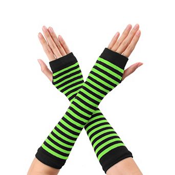 Women's Fingerless Gloves Printed Elbow Length Knitted Arm Warmers