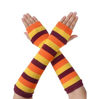 Women's Fingerless Gloves Printed Elbow Length Knitted Arm Warmers