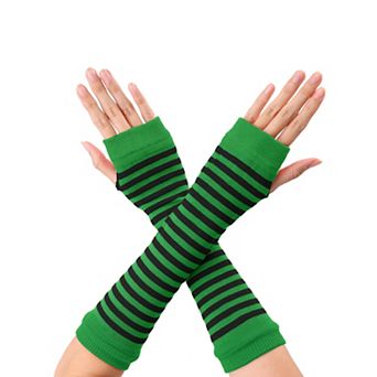 Women's Fingerless Gloves Printed Elbow Length Knitted Arm Warmers