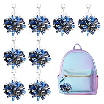 20 pc Cheer Pom Pom Keychain, Cheerleading Gift Charm Plastic Keyring Bulk for Cheerleaders Team