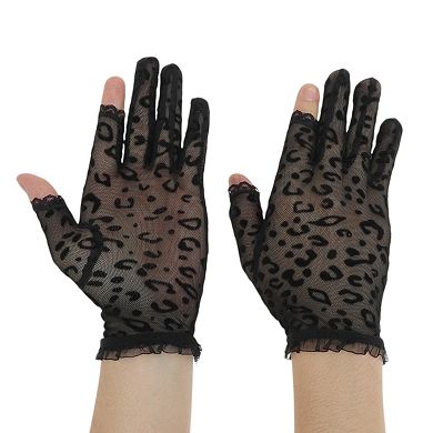 Breathable Leopard Print Gloves 1 Pair