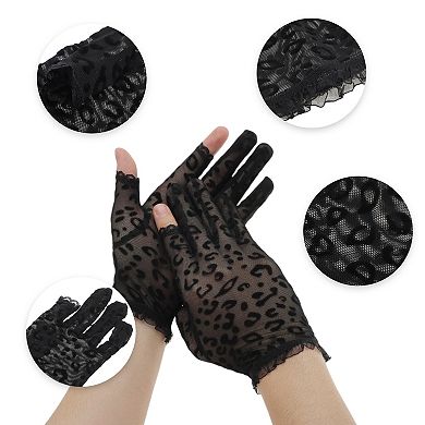 Breathable Leopard Print Gloves 1 Pair