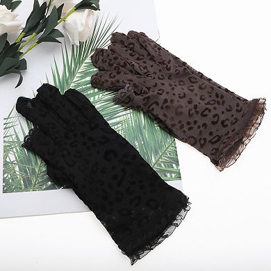 Breathable Leopard Print Gloves 1 Pair