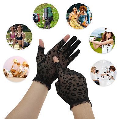 Breathable Leopard Print Gloves 1 Pair