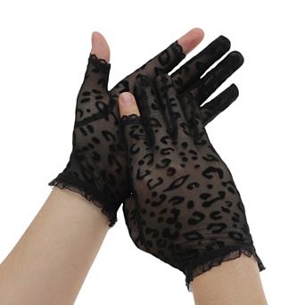 Breathable Leopard Print Gloves 1 Pair