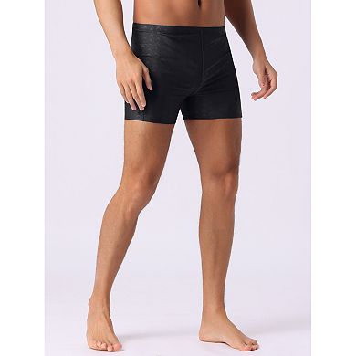 2 Packs Men's Casual Solid Color Elastic Waist Swimming Training Swim Trunks