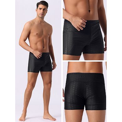 2 Packs Men's Casual Solid Color Elastic Waist Swimming Training Swim Trunks