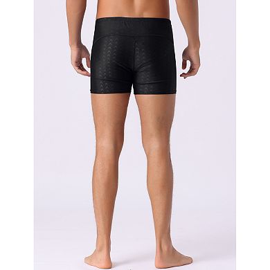 2 Packs Men's Casual Solid Color Elastic Waist Swimming Training Swim Trunks
