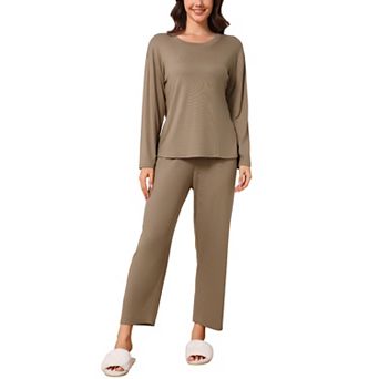 Women's Pajama Sets Long Sleeve Sleepwear Comfywear 2 pc Lounge Set for Fall Winter