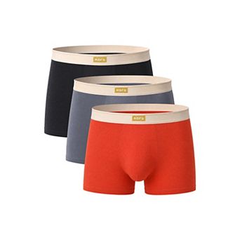 Men's 3 Pack Boxer Briefs Solid Color Classic Breathable Daily Underwear