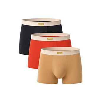 Men's 3 Pack Boxer Briefs Solid Color Classic Breathable Daily Underwear