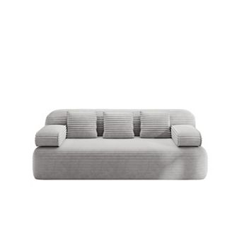 78.7" Frameless Sofa Corduroy Sofa,2-in-1 Convertible Floor Sofa Bed with 3 Pillows
